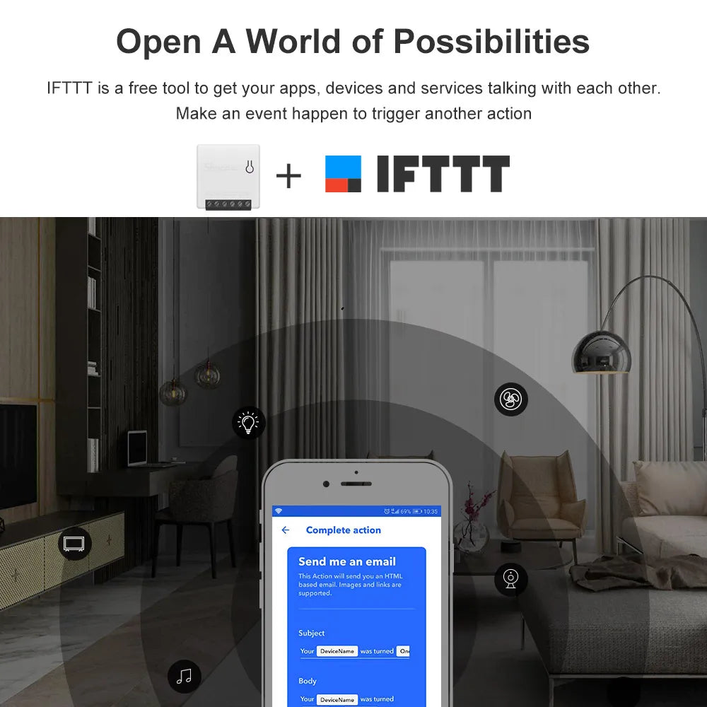 SONOFF MINI DIY WiFi-brytare tvåvägs smart brytare liten modul timer ljusbrytare fjärrstyrningsmodul
