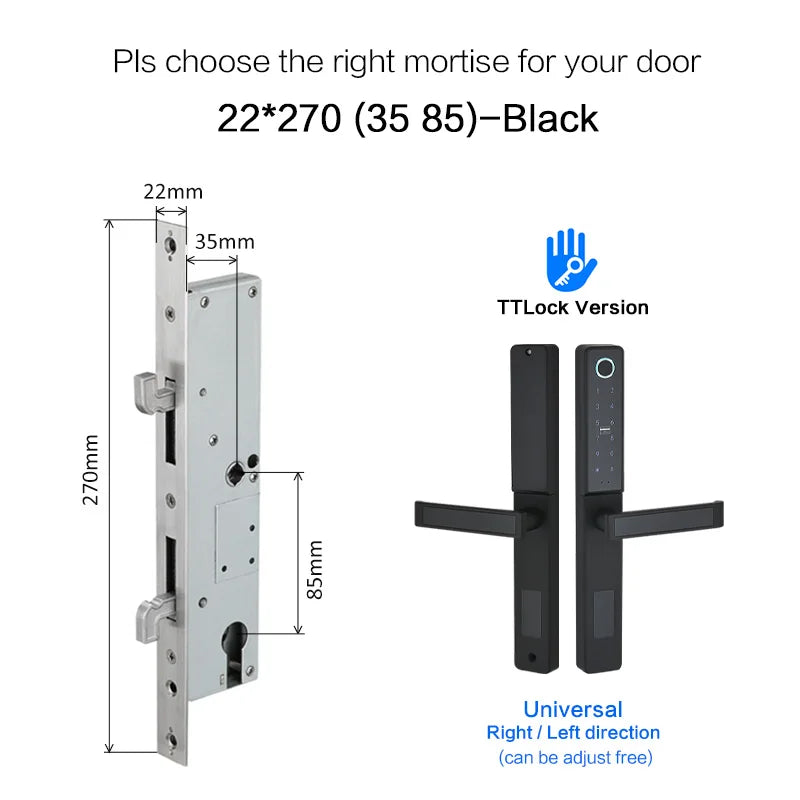 Smart Door Lock, Wi-Fi, from YRHAND, Waterproof, Black Color