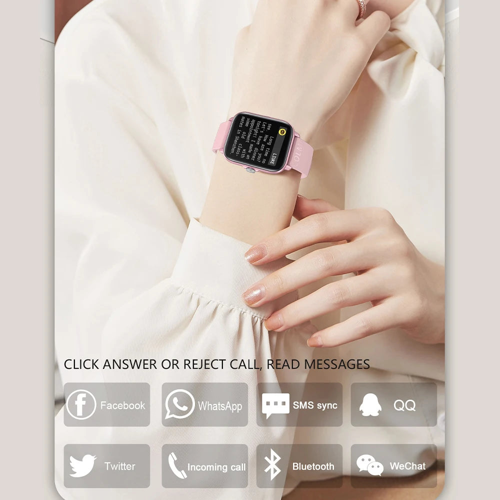COLMI P28 Plus Smart Watch with Bluetooth Calling & 1.9" Full Touch Display, Pink