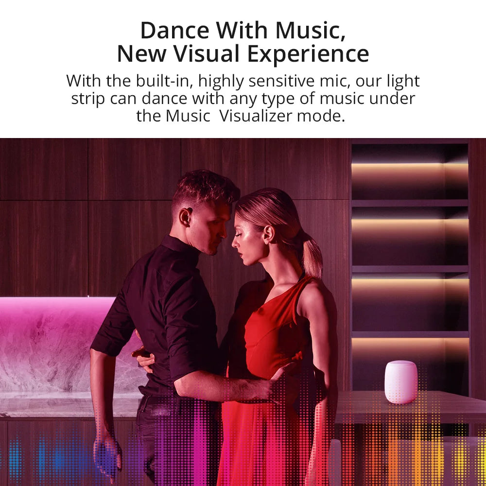 شريط اضاءة ال اي دي ذكي بلوتوث، من سونوف، نسخة L2، الطول 5 متر، RGB، مقاوم للماء، رقص مع الموسيقى