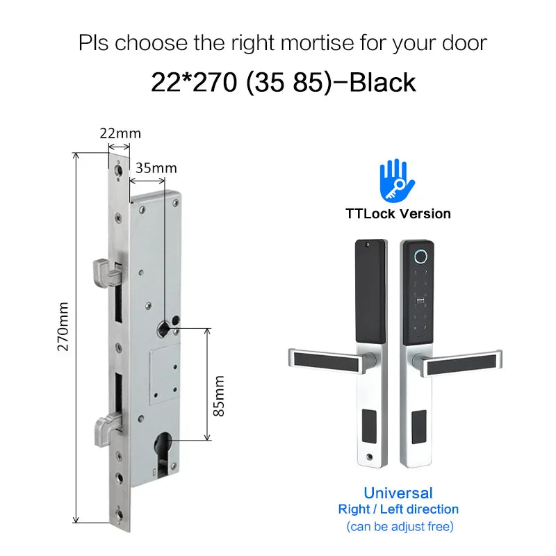 Smart Door Lock, Wi-Fi, from YRHAND, Waterproof, Black Color