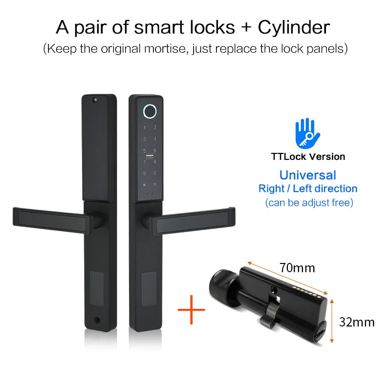 Smart Door Lock, Wi-Fi, from YRHAND, Waterproof, Black Color