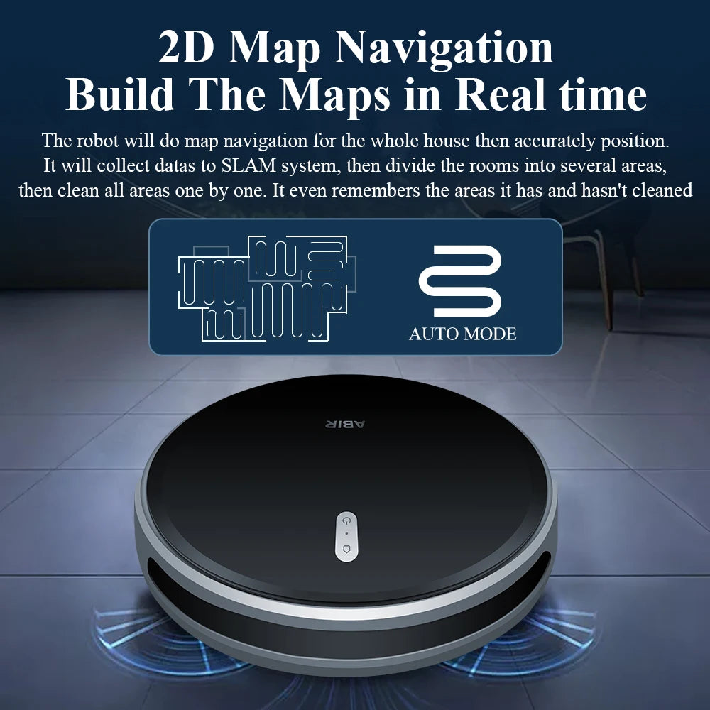 ABIR G20S Smart Robot Vacuum Cleaner – 6000Pa Suction, 2D Mapping & Wet Mopping