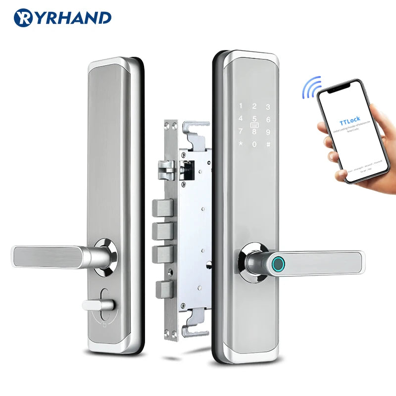 Smart Door Lock, from YRHAND, Made of Zinc Alloy, Waterproof, Silver Color