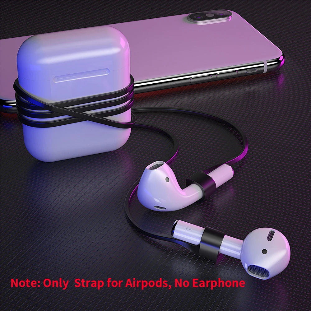 Essager Magnetic Earphone Strap For Apple Airpods Airpod Anti Lost Strap Loop String Rope for Air Pods Pod Silicone Accessories Color White