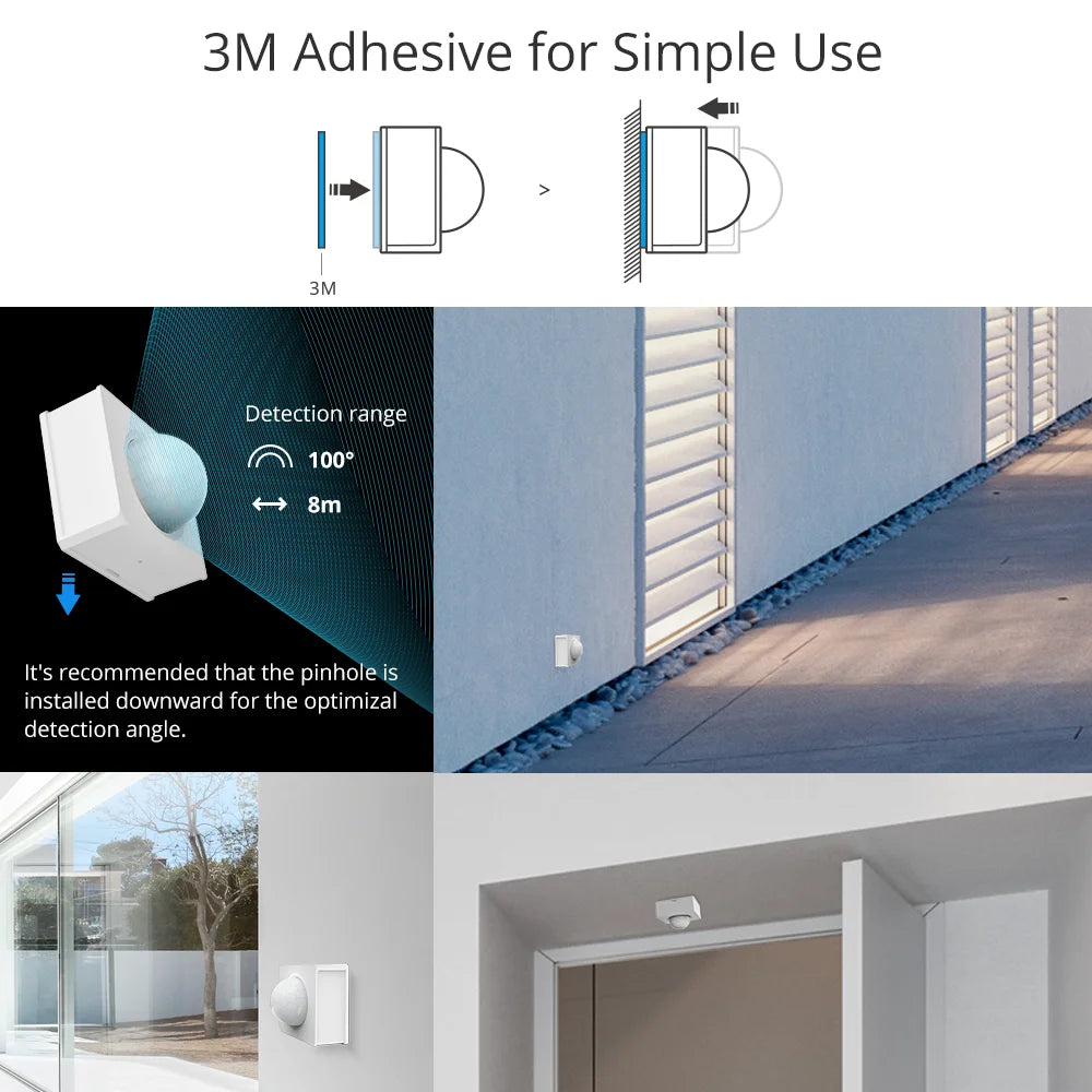 SONOFF PIR3-RF 433MHz Smart Motion Sensor – Compact Wireless Motion Detector for Home Security & Smart Scene Trigger