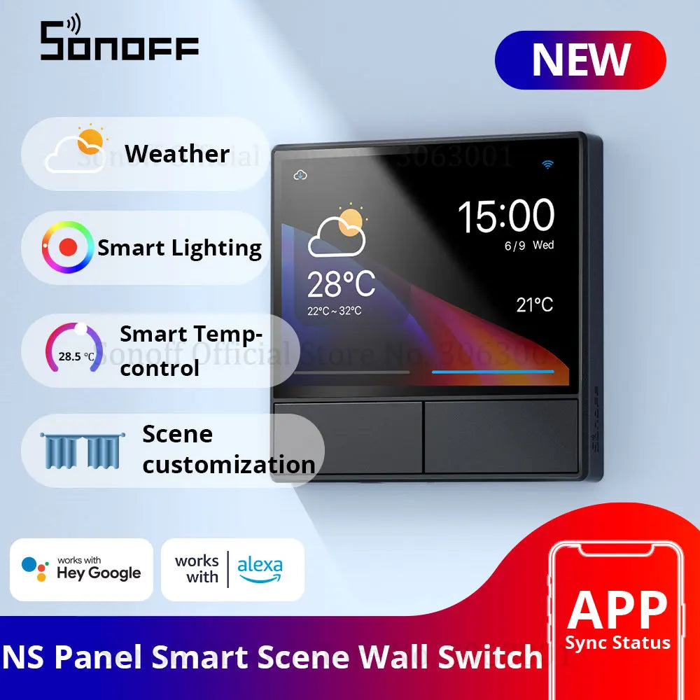 Control Panel Smart, From SONOFF, Support WiFi, NSPanel Version, Built-in thermometer