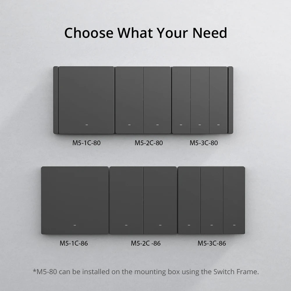 SONOFF M5 Matter 80 Smart Wall Switch – Multi-Gang Smart Touch Switch with eWeLink Remote, Matter Certified, Voice & App Control