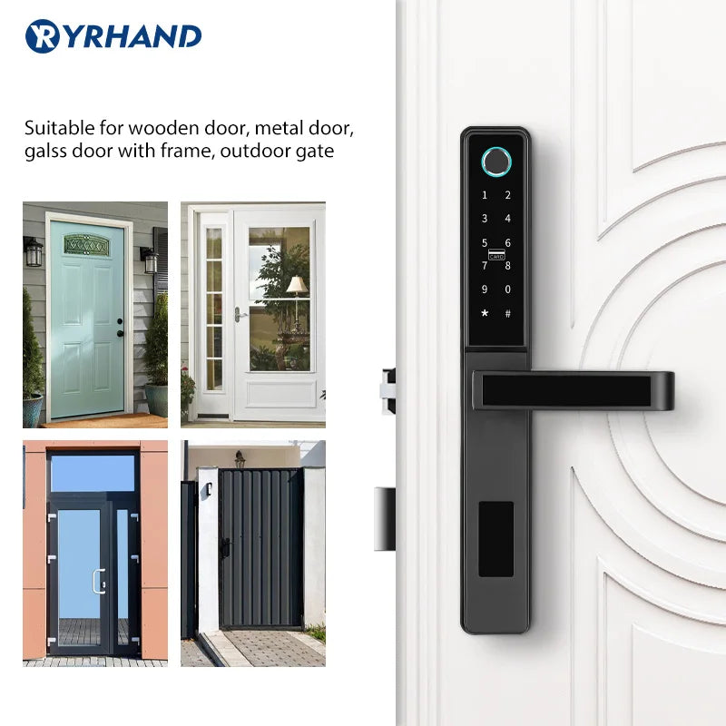 Smart Door Lock, Wi-Fi, from YRHAND, Waterproof, Black Color