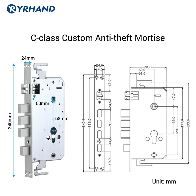 Smart Door Lock, from YRHAND, Made of Zinc Alloy, Waterproof, Silver Color