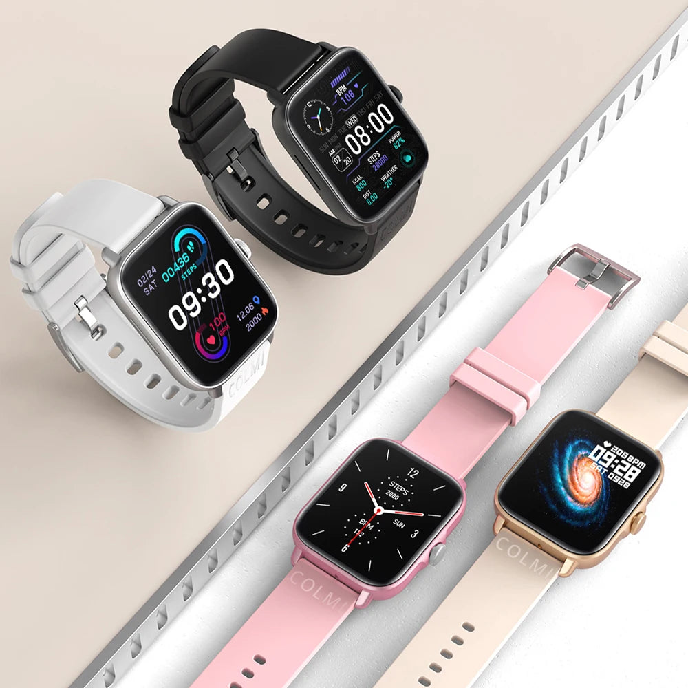 COLMI P28 Plus Smart Watch with Bluetooth Calling & 1.9" Full Touch Display, Pink