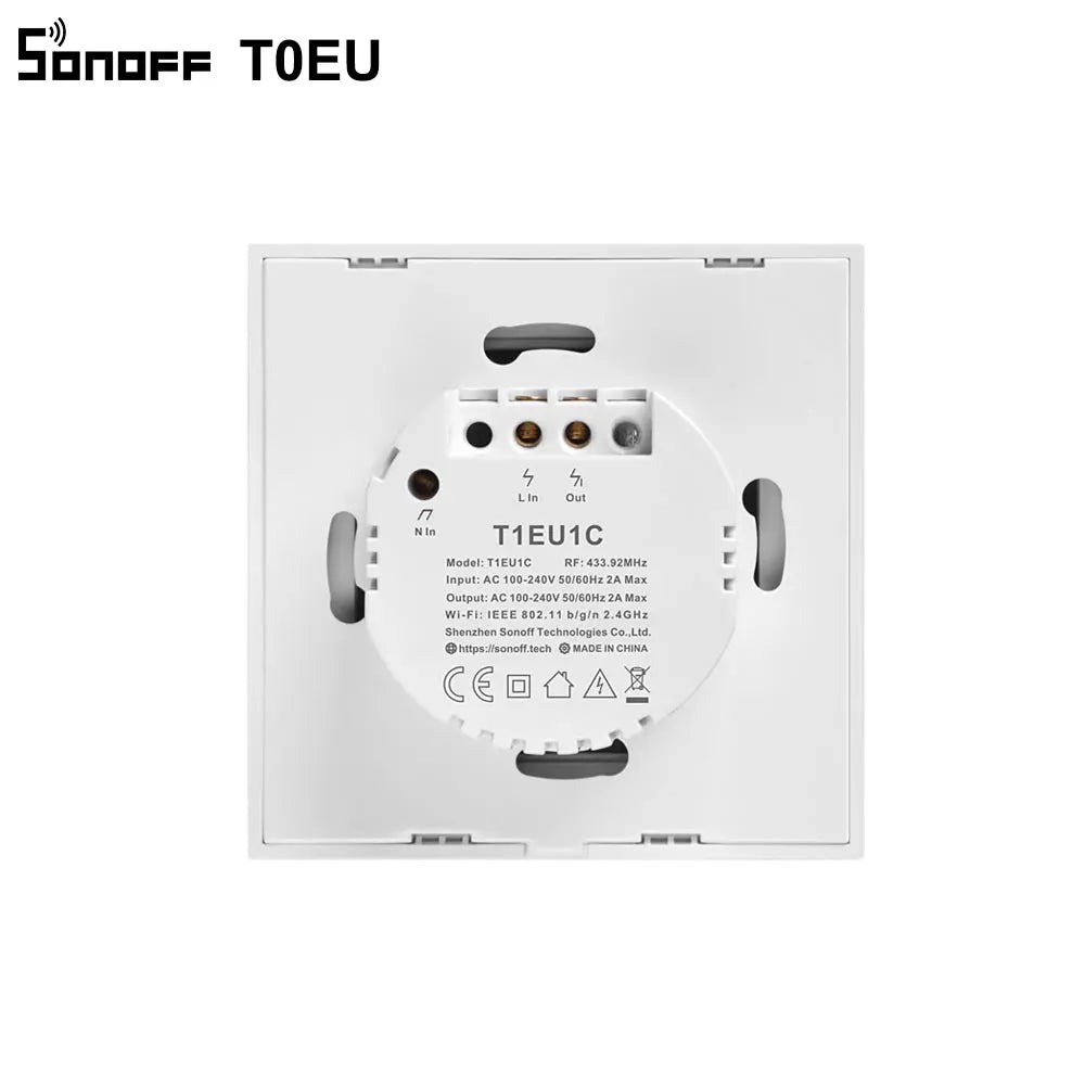 SONOFF T0EU WiFi Smart Wall Switch | Touch Control & Voice Control