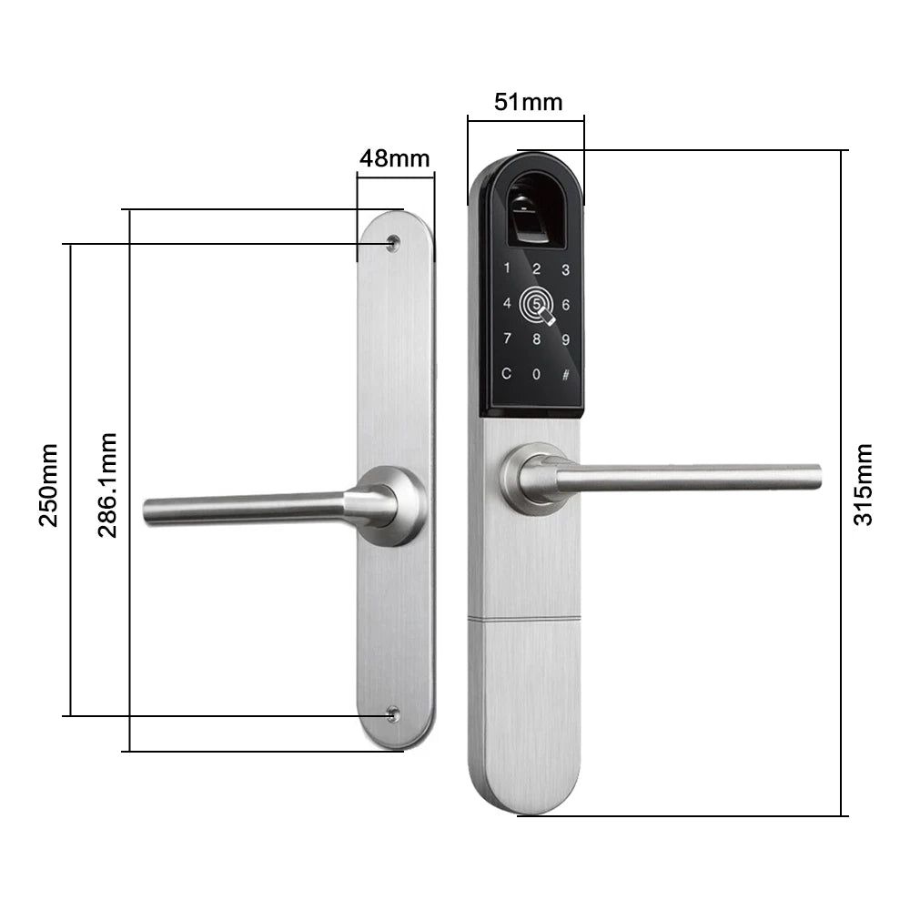 Smart Door Lock, from YRHAND, Made of Aluminum, Waterproof, Silver Color