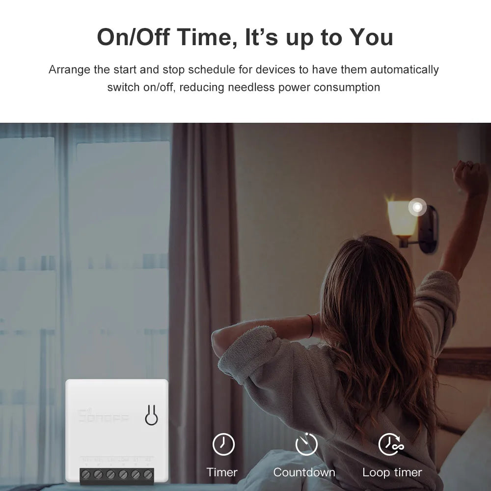 SONOFF MINI Smart WiFi Light Switch Works With Alexa