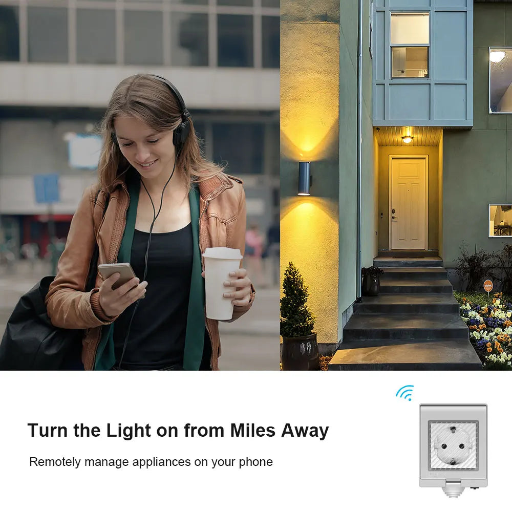 SONOFF S55 Waterproof IP55 WiFi Smart Power Socket AU Outdoor Plug