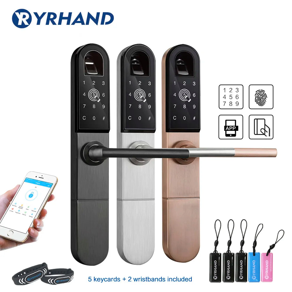 Smart Door Lock, from YRHAND, Made of Aluminum, Waterproof, Silver Color