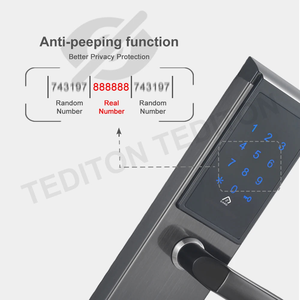 Smart Door Lock, from YRHAND, Made of Zinc Alloy, Waterproof, Silver Color