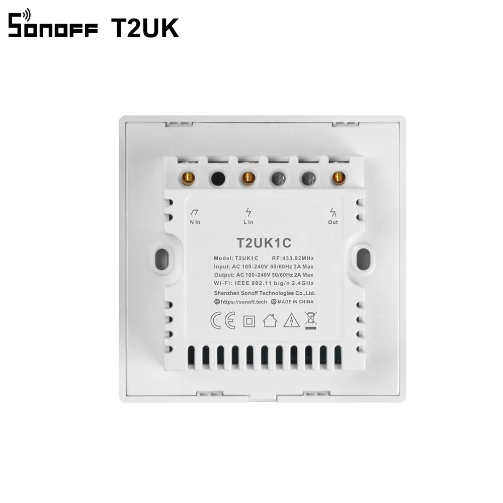 SONOFF T2UK TX Smart Wifi -kosketusseinävalokatkaisija, langaton älykotikatkaisija