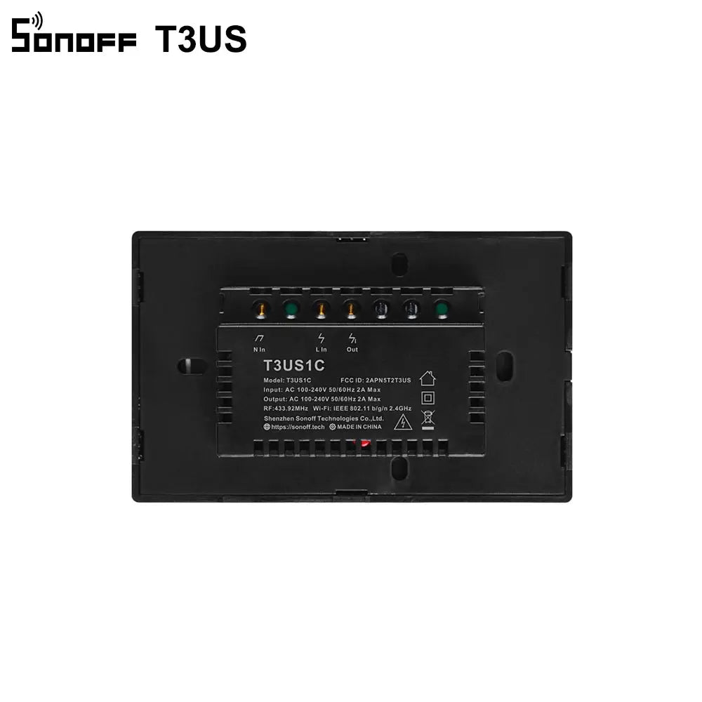 SONOFF T3US Smart WiFi Touch vægkontakt | Trådløs lysstyring