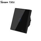 SONOFF T3EU TX Smart WiFi Wall Touch Switch – Black with Border, Remote & Voice Control