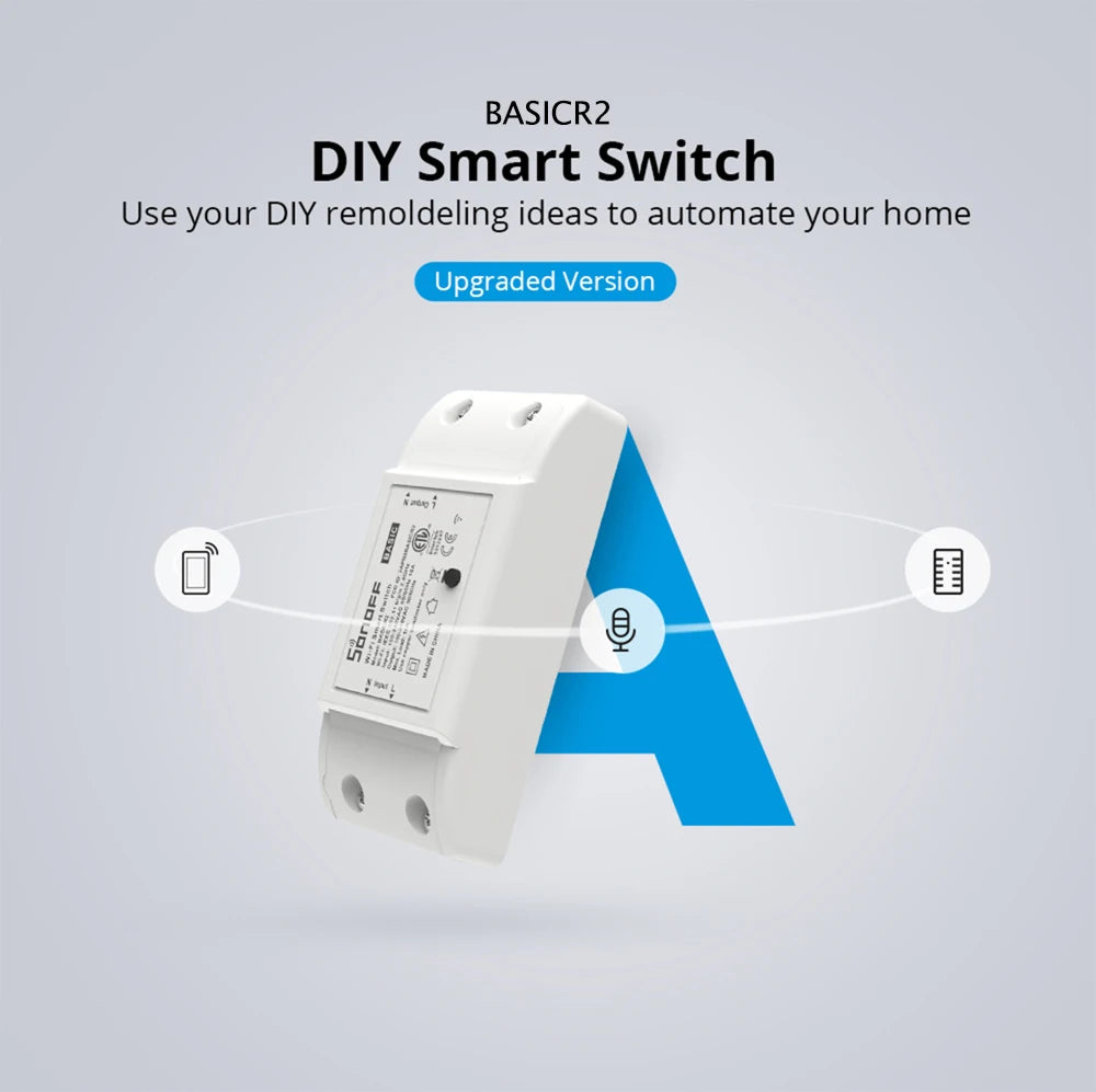 Switch Module Smart, From SONOFF, version BASICR2, Support Wifi, maxload 10A