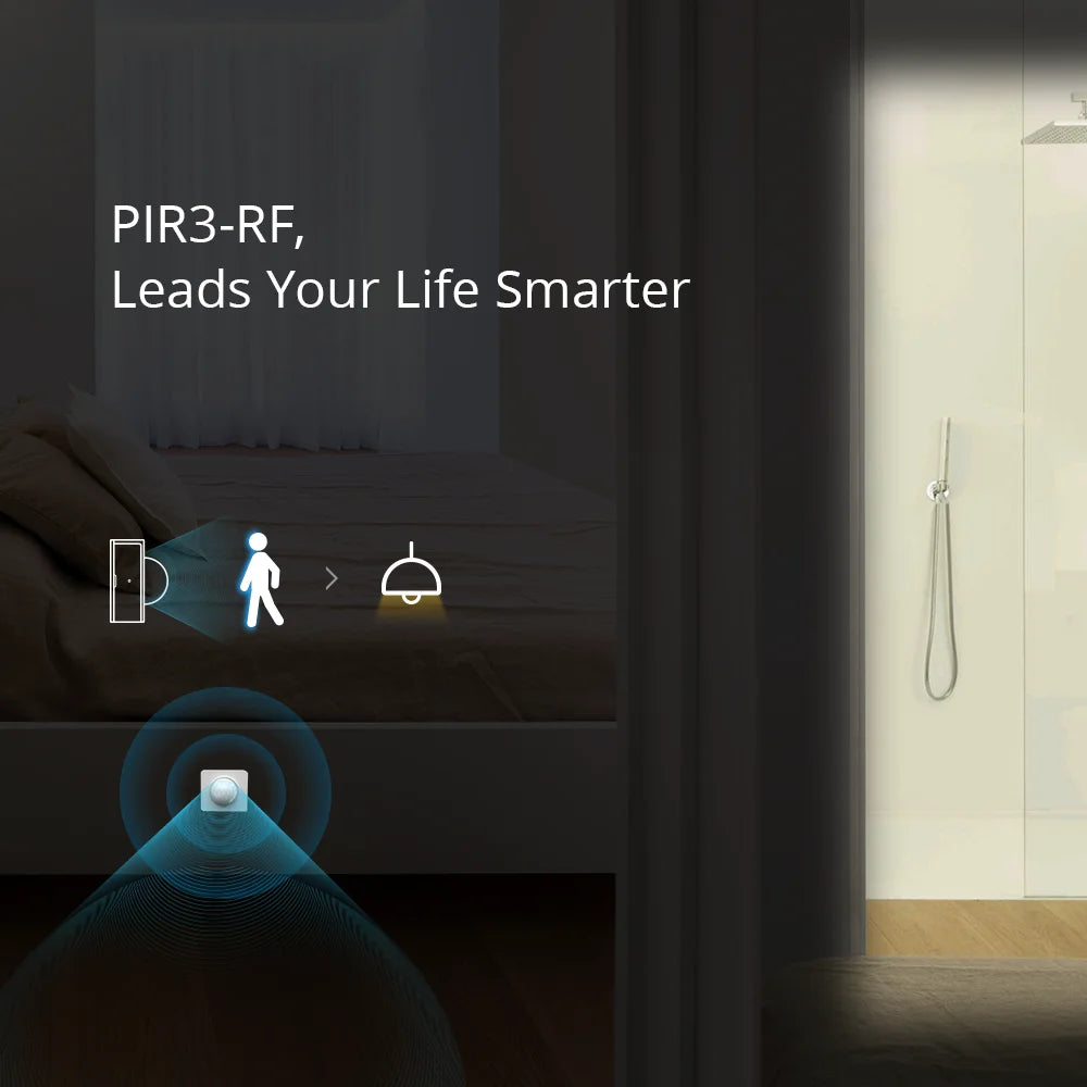 SONOFF PIR3-RF 433MHz Smart Motion Sensor – Compact Wireless Motion Detector for Home Security & Smart Scene Trigger