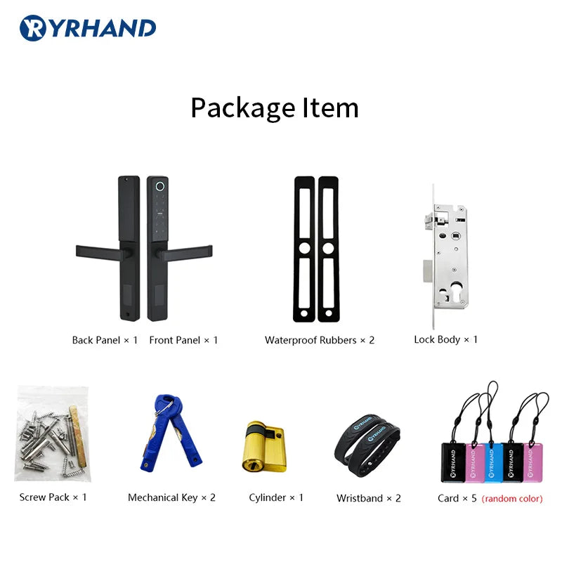 Smart Door Lock, Wi-Fi, from YRHAND, Waterproof, Black Color