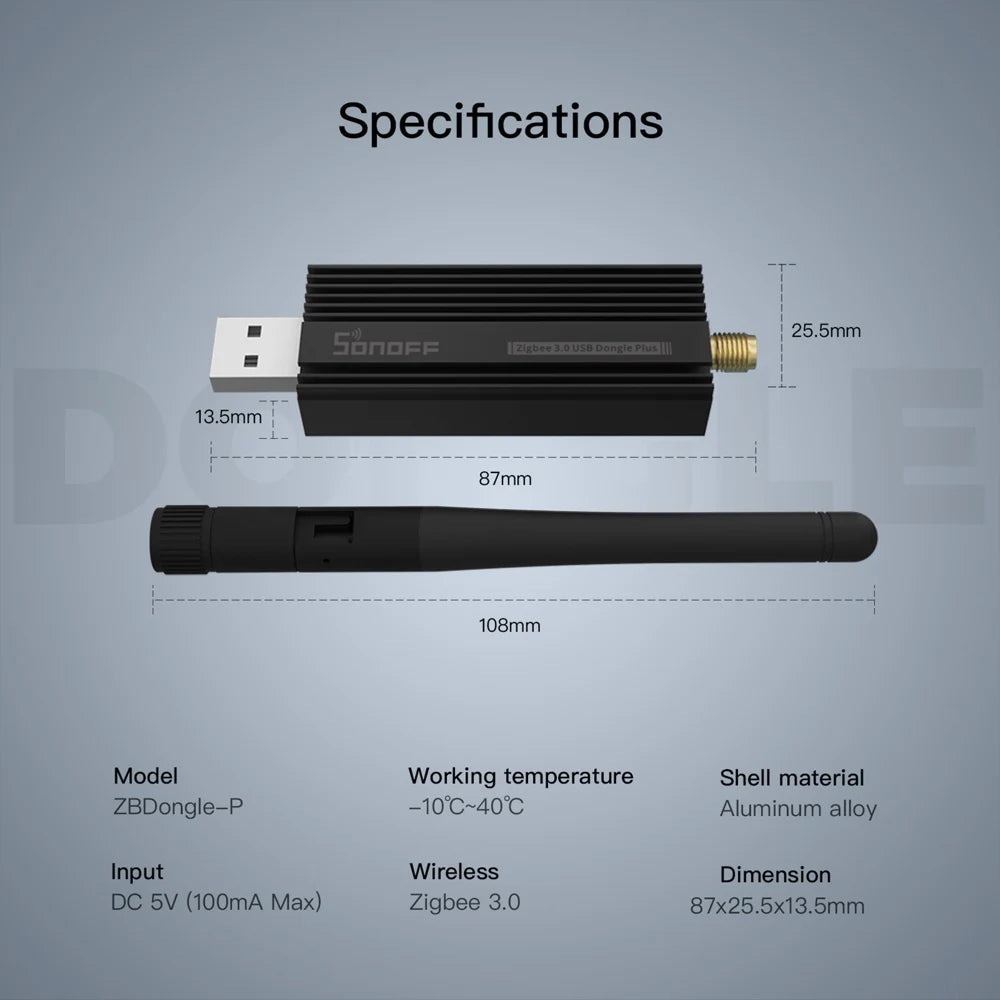 SONOFF Zigbee 3.0 USB Dongle Plus – ZB Dongle-P Universelles Zigbee-Gateway