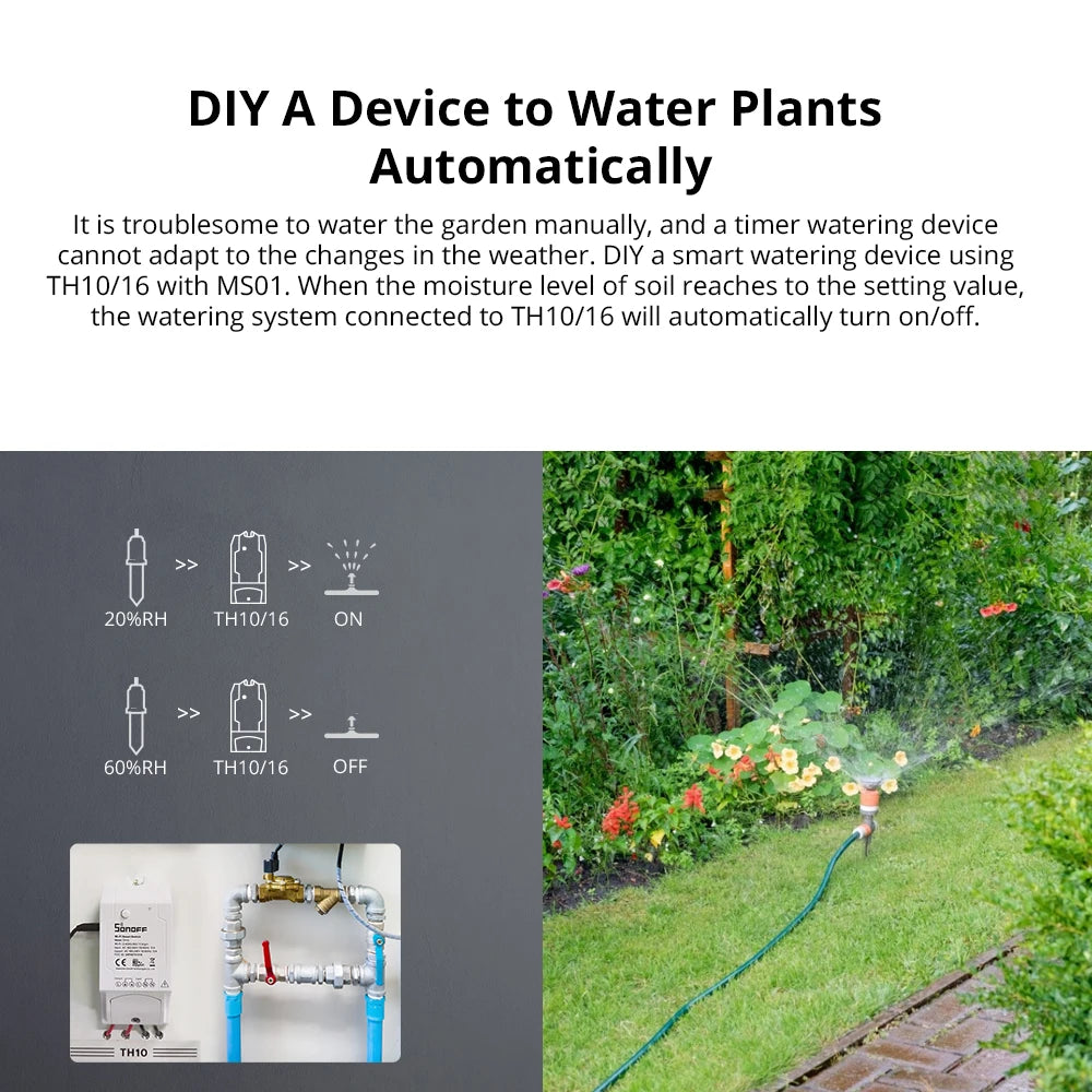 Soil Moisture Sensor WiFi, From SONOFF, MS01 Version, IP55 Waterproof