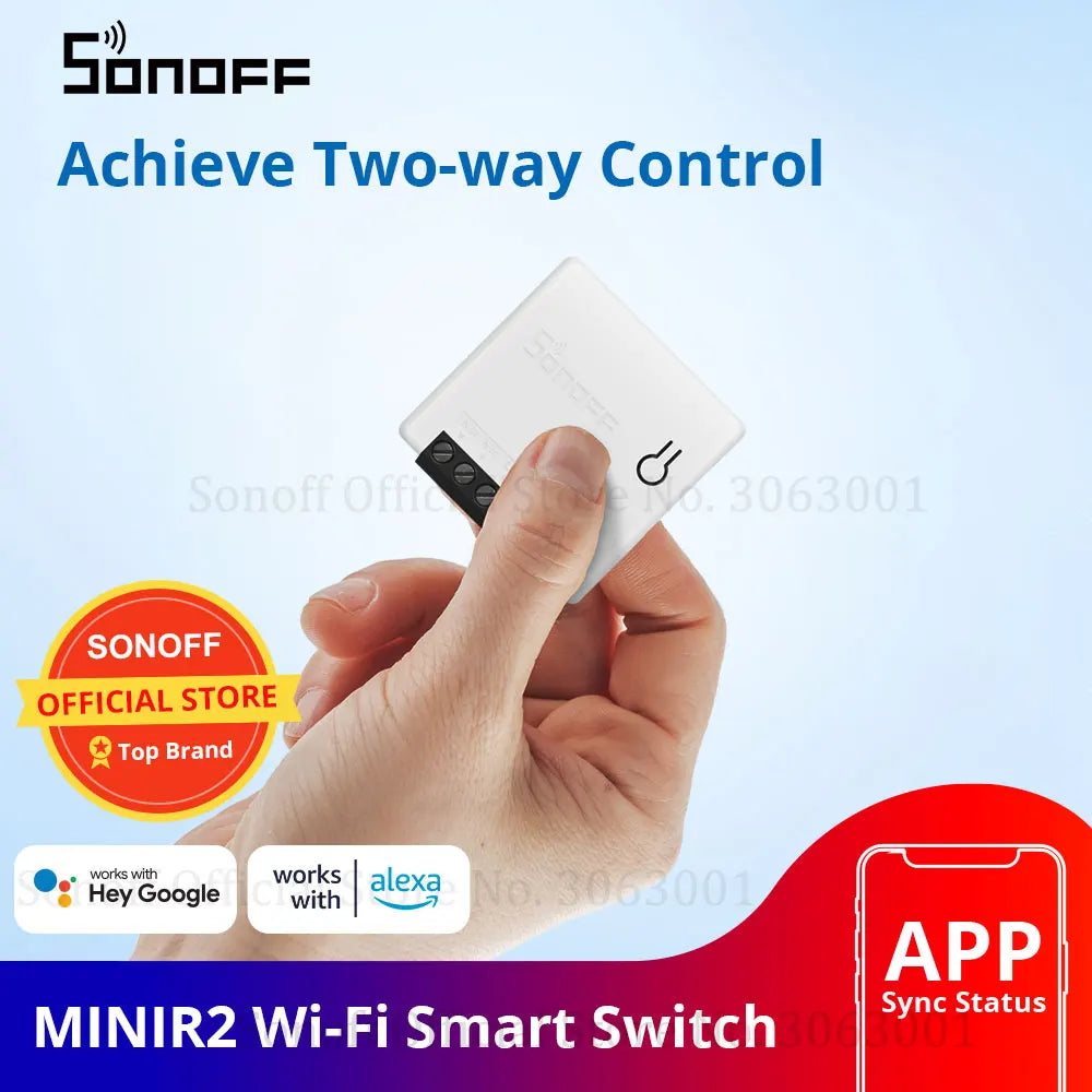وحدة التبديل الذكية، من SONOFF، تدعم WiFi، Maxload 10A، إصدار MINIR2