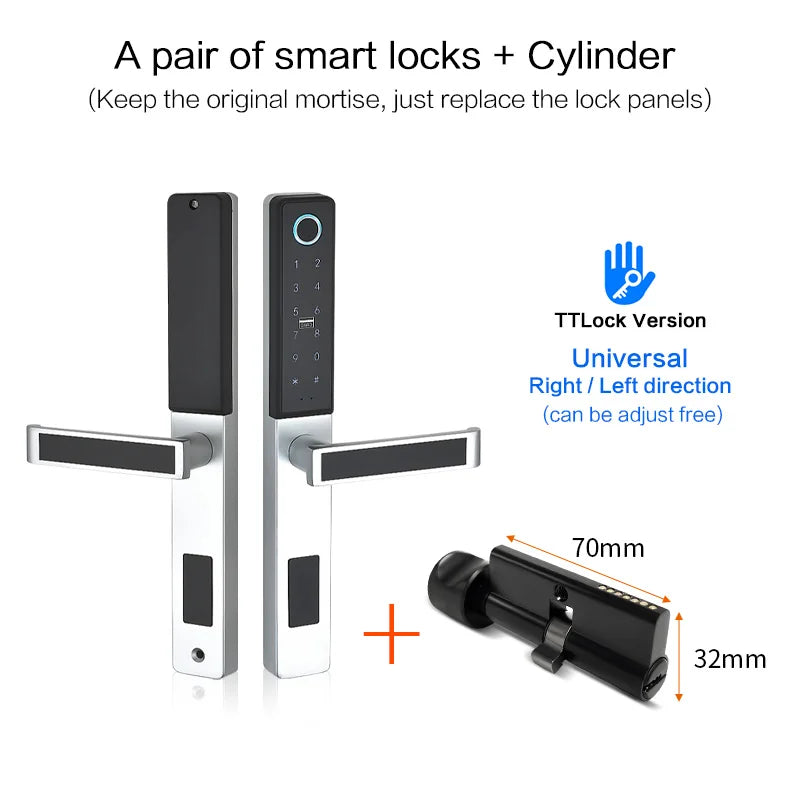 Smart Door Lock, Wi-Fi, from YRHAND, Waterproof, Black Color