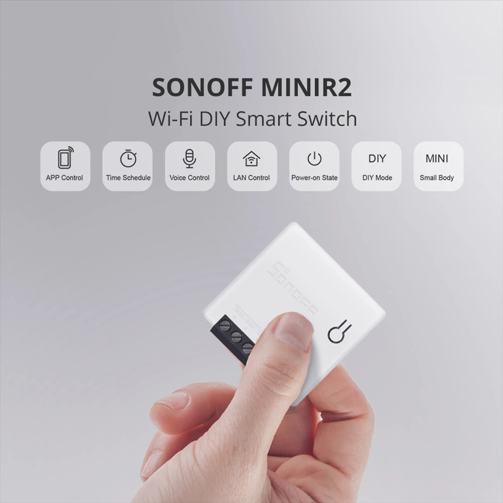 وحدة تبديل WiFi ذكية، من SONOFF، أقصى حمولة 10 أمبير، تدعم التحكم في اتجاهين للمنزل الذكي، 5 قطع