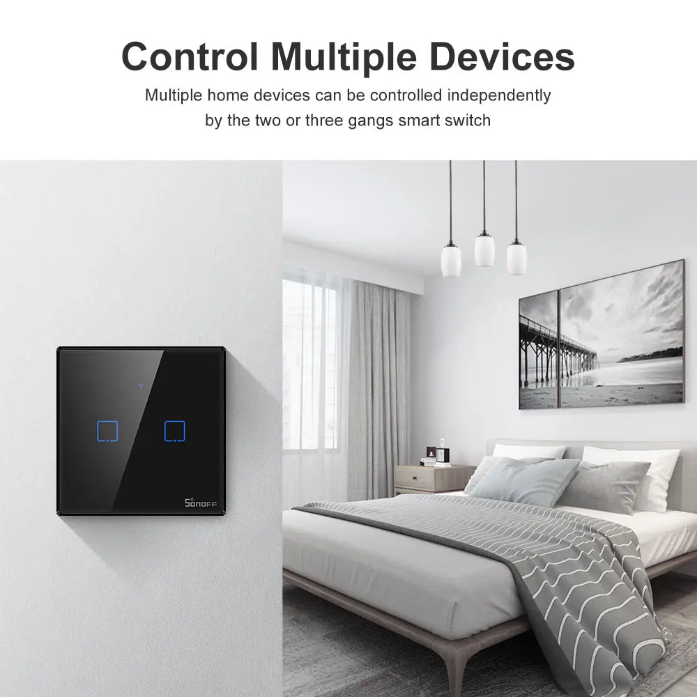 Smart Wall Light Switches, From SONOFF, T2 version, Supports WIFI RM433 Controller, Maxload 300W