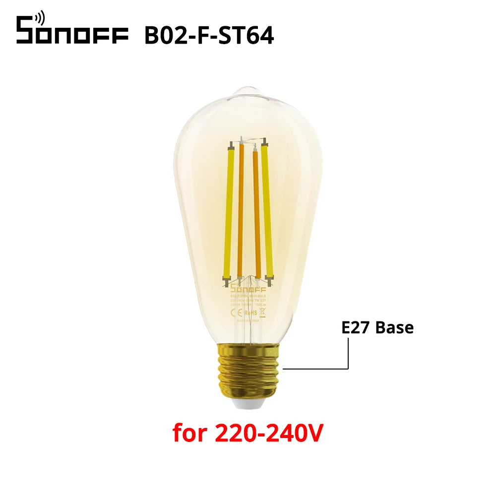 SONOFF E27 B02-F-ST64 WiFi LED Filament Smart Bulb
