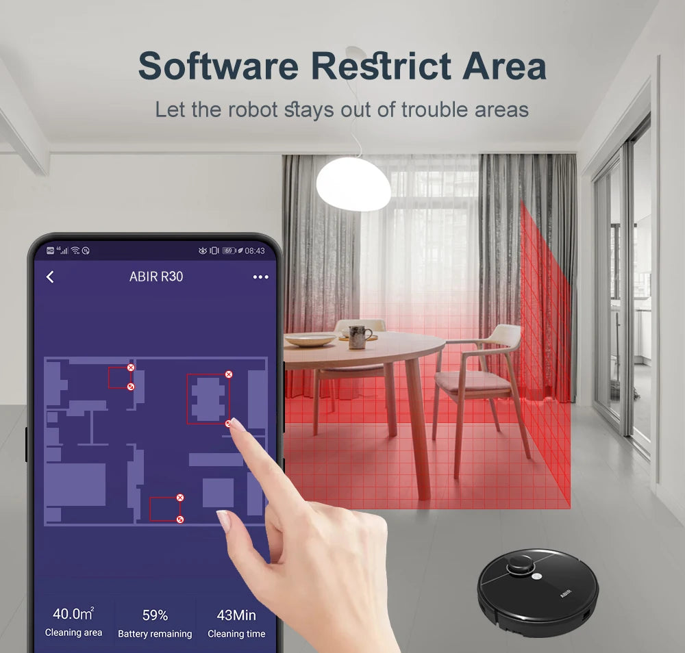 ABIR R30 Selbstentleerender Robotersauger mit Dual-Laser-Navigation