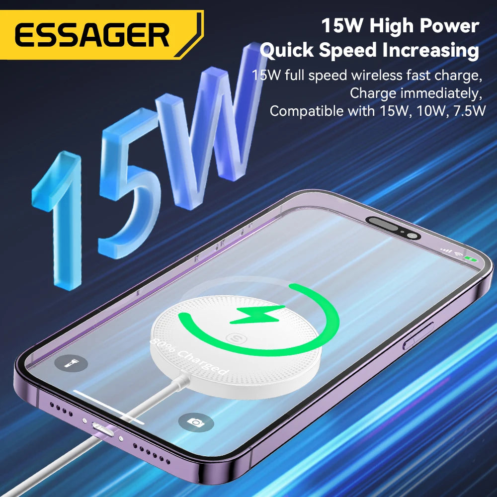 Wireless Charger, From Essager, Power 15W, ES-FSD01 Version, Color White