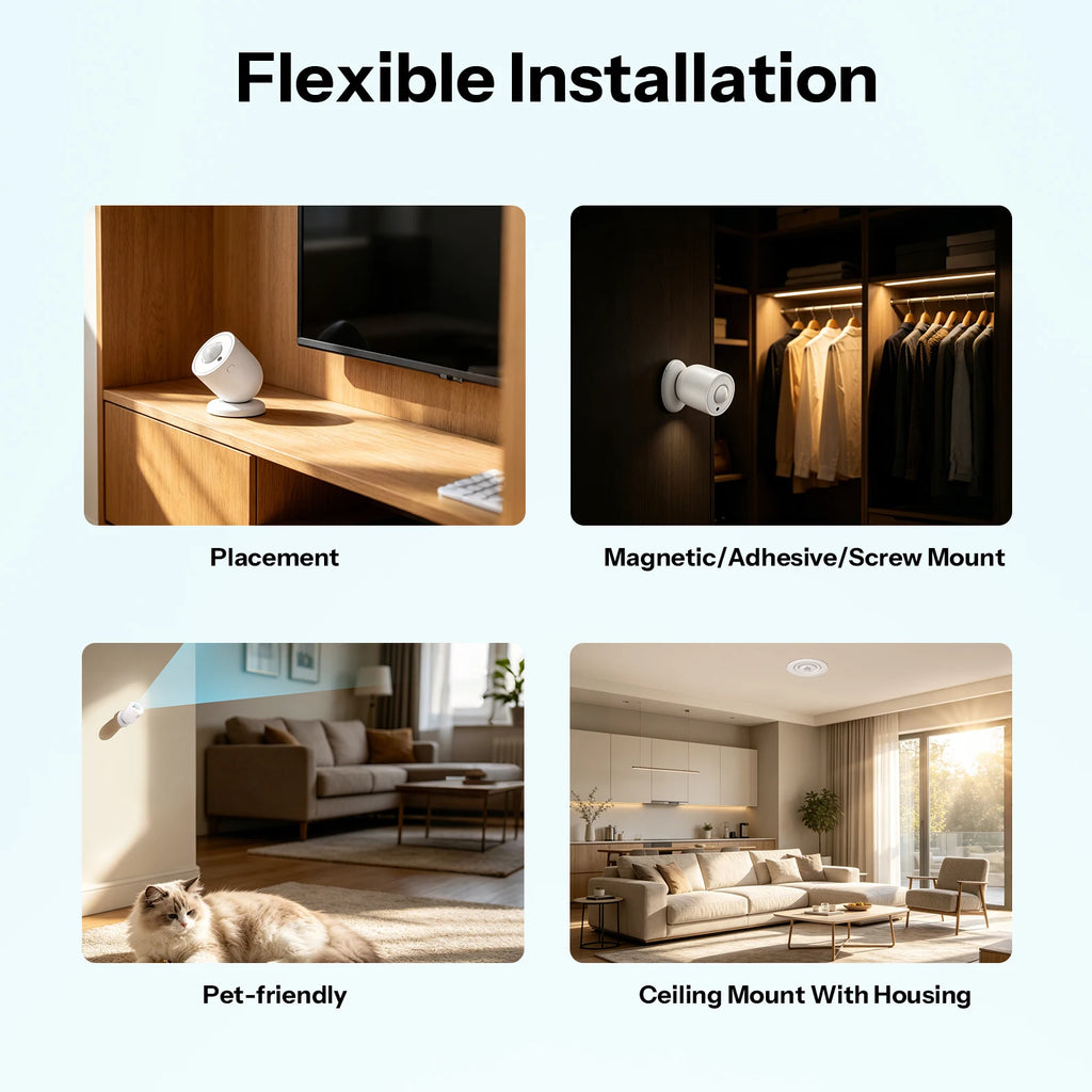 SONOFF SNZB-03PR2 SenseGuard Motion Gen2 Zigbee PIR Motion Sensor – Light Sensor, 120° Detection, 3-Year Battery (Zigbee Hub Required)