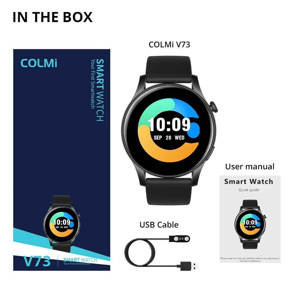 COLMI V73 AMOLED Smartwatch with Bluetooth Calls & 1.43" HD Display, Pink