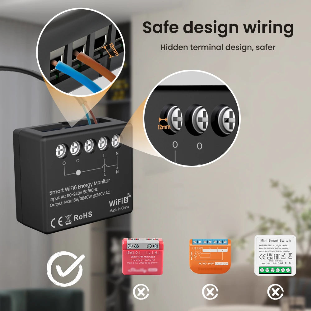 AVATTO Tuya WiFi 6 Smart Energy Meter Module – Power Monitoring & Data Export (WPM20)