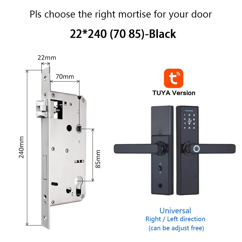 Tuya WiFi Smart Door Lock – Fingerprint, IC Card & Touchscreen Keypad (520TUYA)