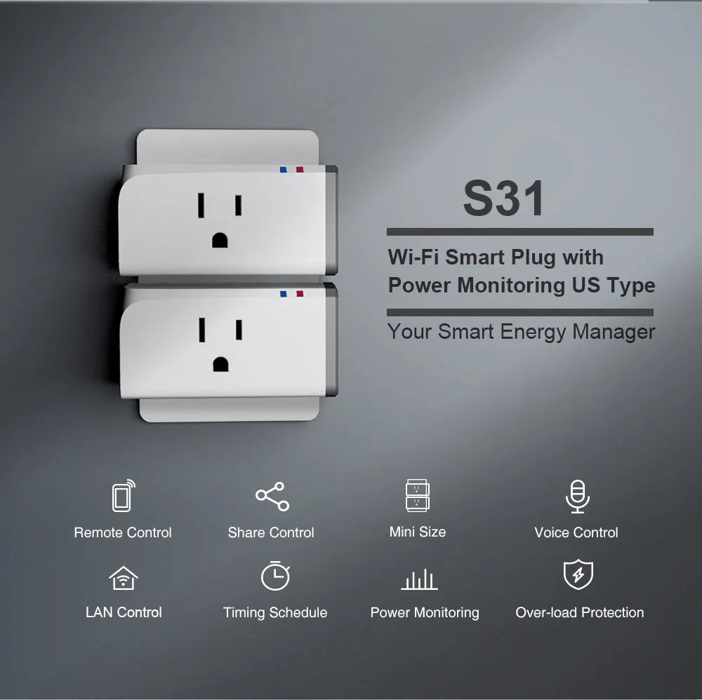 Sonoff S31 US 15A Mini Wifi Smart Socket