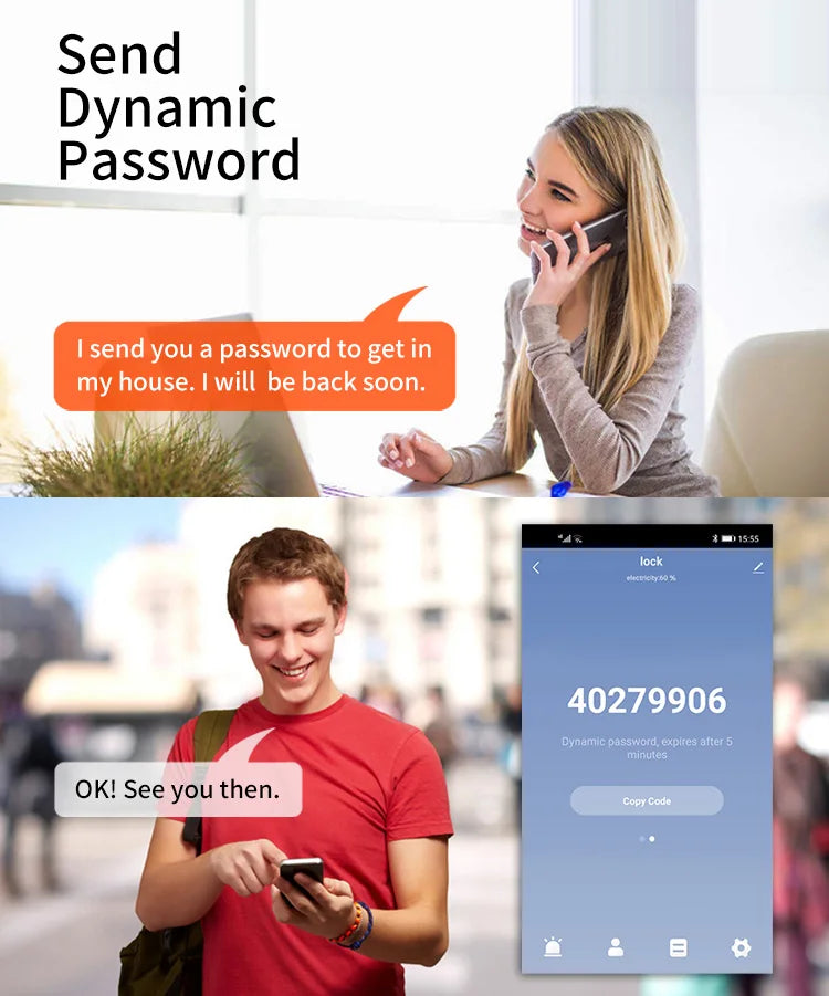 Tuya WiFi Smart Door Lock – Fingerprint, IC Card & Touchscreen Keypad (520TUYA)