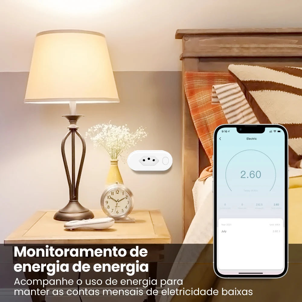 AVATTO Tuya WiFi Smart Plug Brazil – 16A/20A Smart Life Remote Socket (OT10)