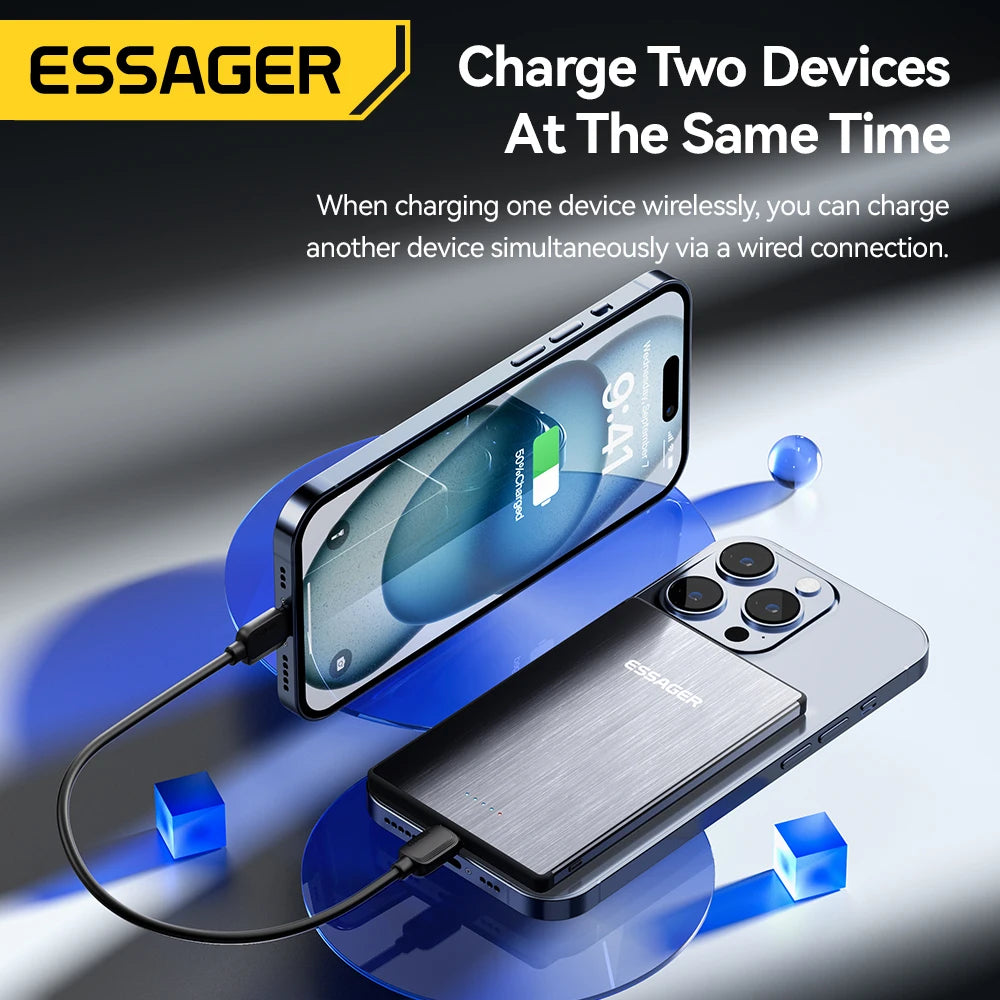 Power Bank, From Essager, Magnetic Wireless Charging, 5000mAh capacity, With PD 20W power