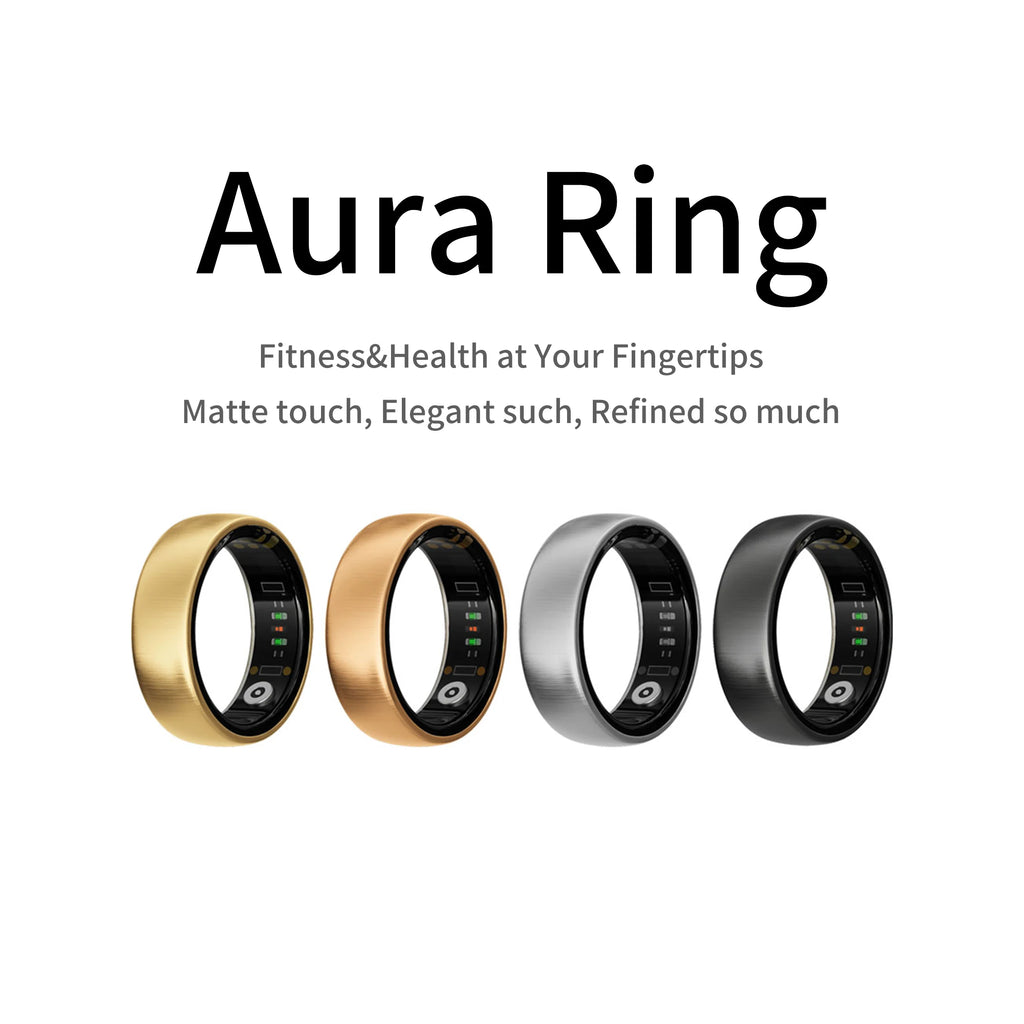 AMOVAN AURA Matt Smart Ring – Rose Gold Women's Fitness, Sleep & Health Tracker with HRV, SpO2 & Cycle Tracking