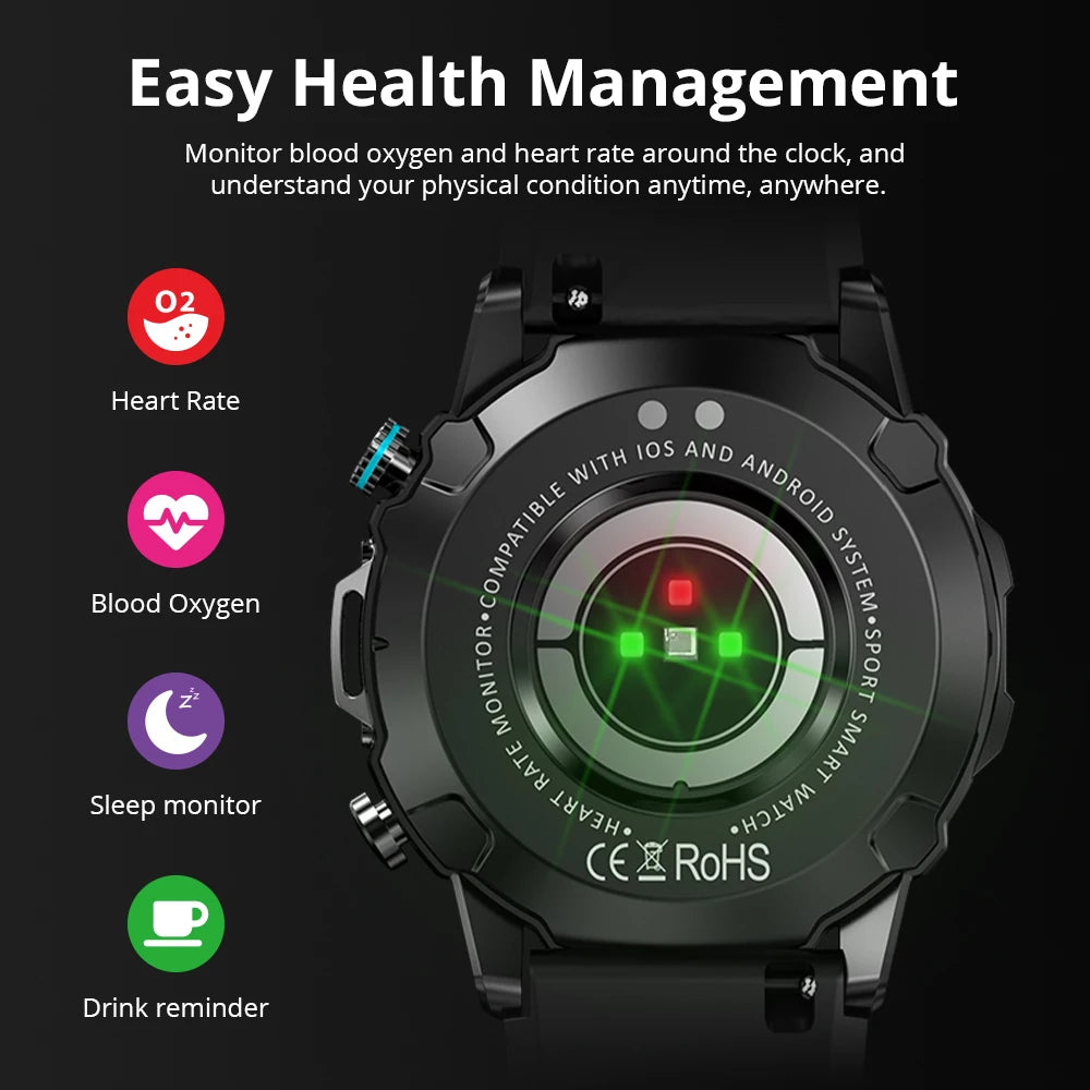 COLMI M42 – 1.43″ AMOLED Military Smartwatch, Black