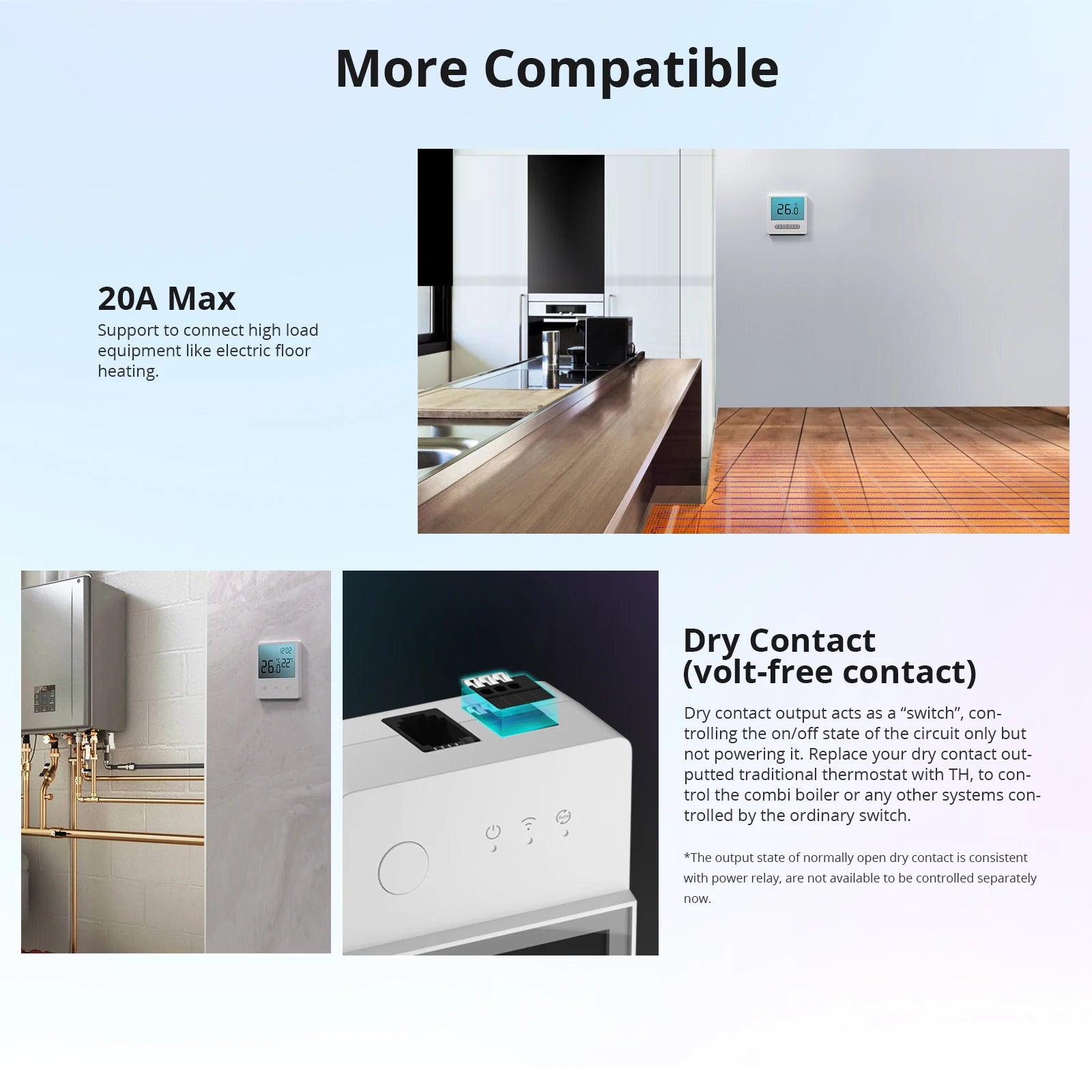 Temperature Humidity Sensor WiFi, From SONOFF, THR320D Version, With LCD Screen, maxload 20A