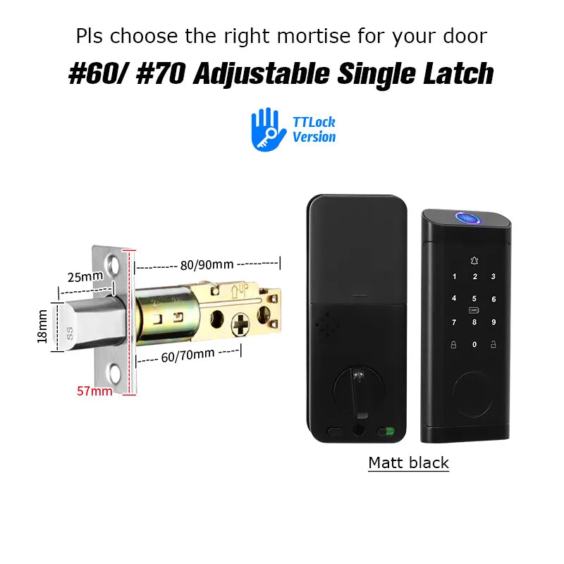 Catchface Smart Fingerprint Deadbolt Lock TTLock with Keypad & RFID, Black