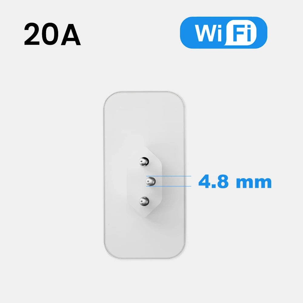AVATTO Tuya WiFi Smart Plug Brazil – 20A Power Monitor + USB-C Fast Charging
