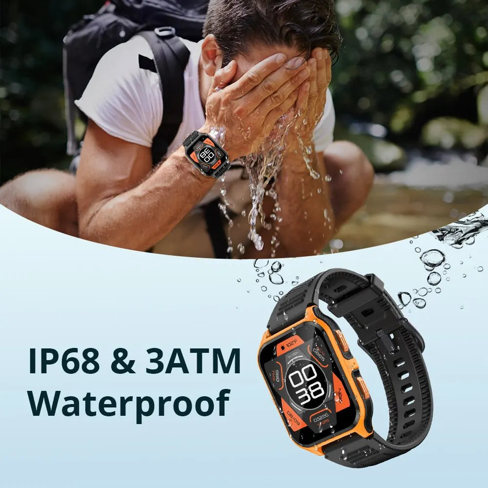 COLMI P73 Outdoor Smart Watch with Bluetooth Calling & 1.9" Display, Camouflage Orange